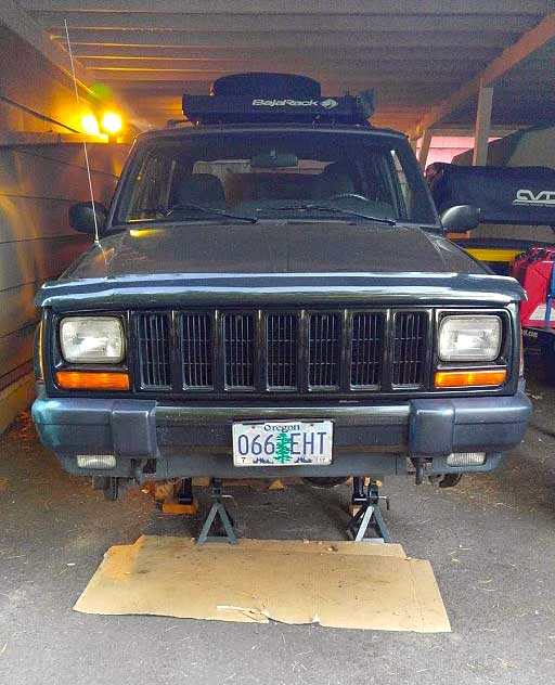 Jeep on jackstands