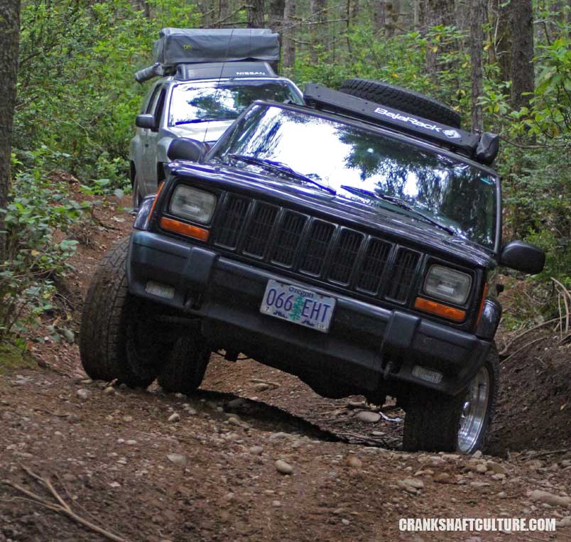 Jeep Cherokee project vehicle in Tahuya State Forest