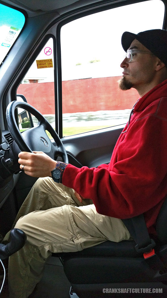 Andy Driving a Sprinter van in New Zealand - Right hand drive!