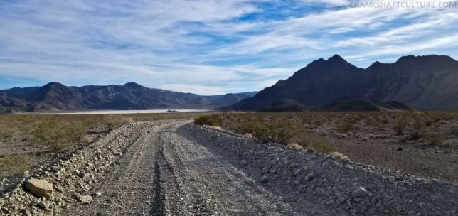This is your view as you approach the remote Racetrack Playa. 