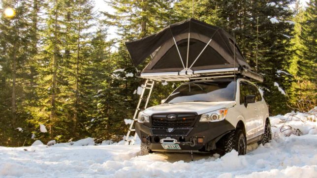 Freespirit Roof Top Tent on a Subaru Forester