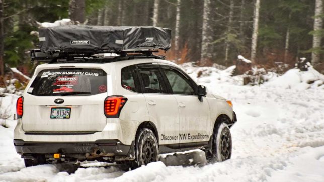 Eric Green's forester going through the snow