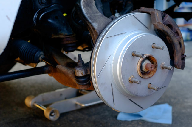 Slotted rotors installed on Dodge Durango