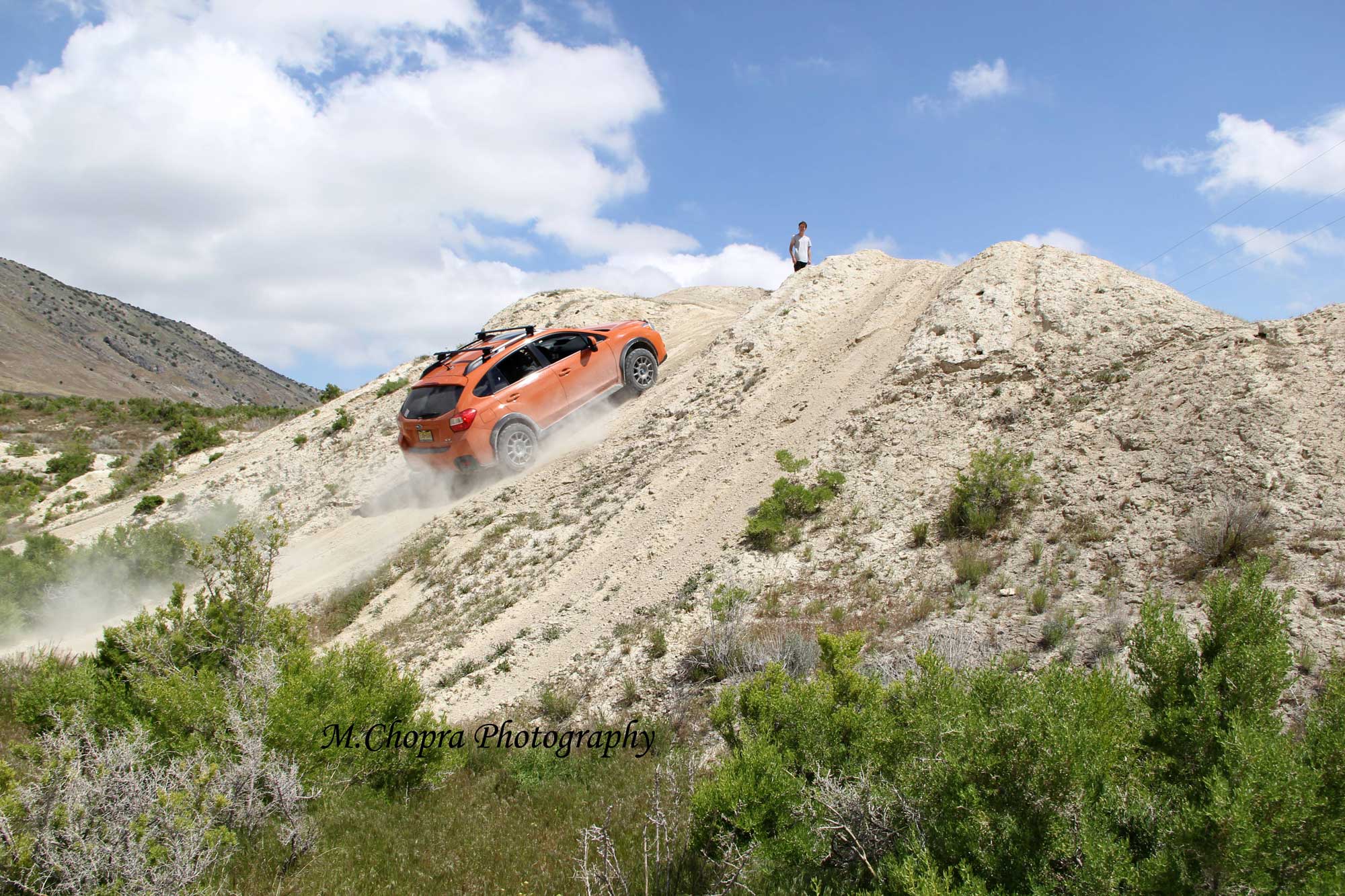 Subaru XV Crosstrek going up a steep hill