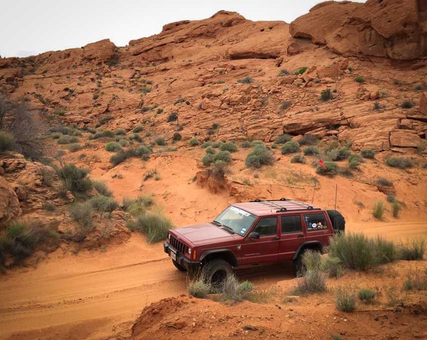 Jeep Cherokee on the trail