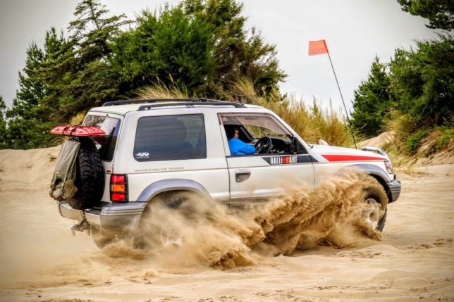 Mitsubishi Pajero in the sand