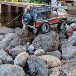 Ford Bronco RC crawler in the rocks