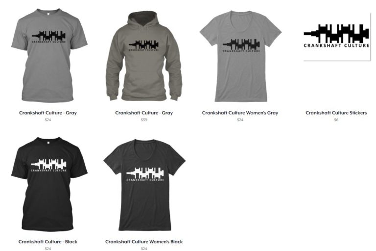 Crankshaft Culture Clothing Now Available