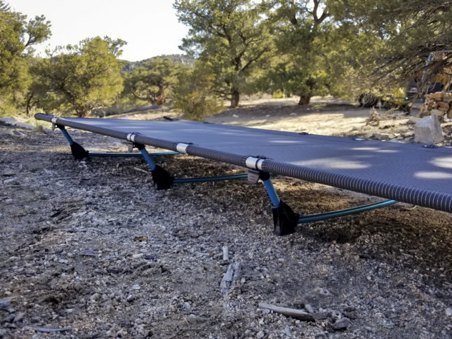Only five inches separates Helinox Lite Cot sleepers from the ground.