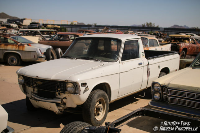 Chevrolet LUV pickup in junkyard
