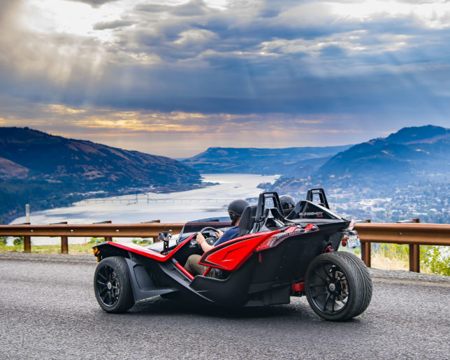 Polaris Slingshot in Columbia River Gorge