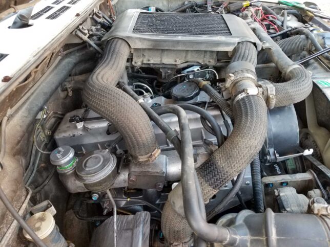 Hyundai D4BF engine with intercooler installed. 