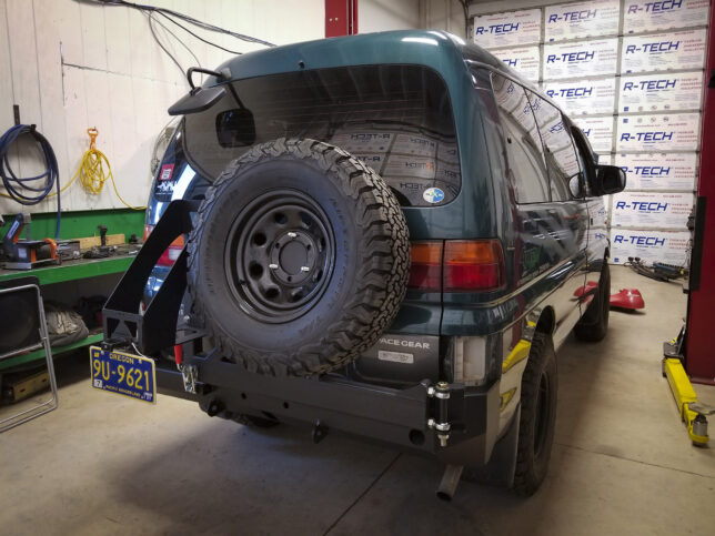 Final rear Coastal Offroad bumper, swing-arm mounted