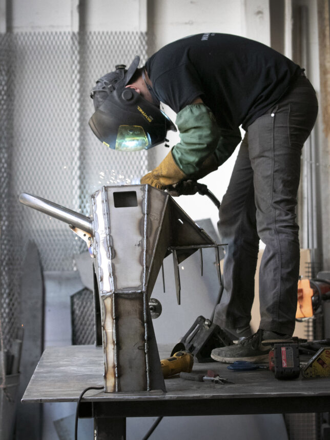 Front bumper welding together