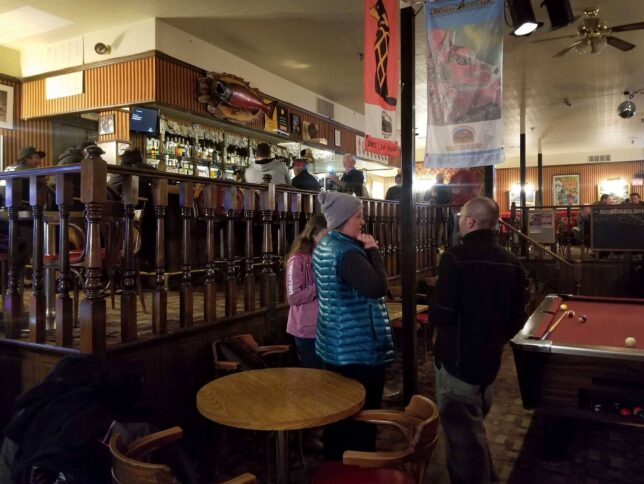 The inside of the Sourdough Saloon in Dawson City, YT Canada.