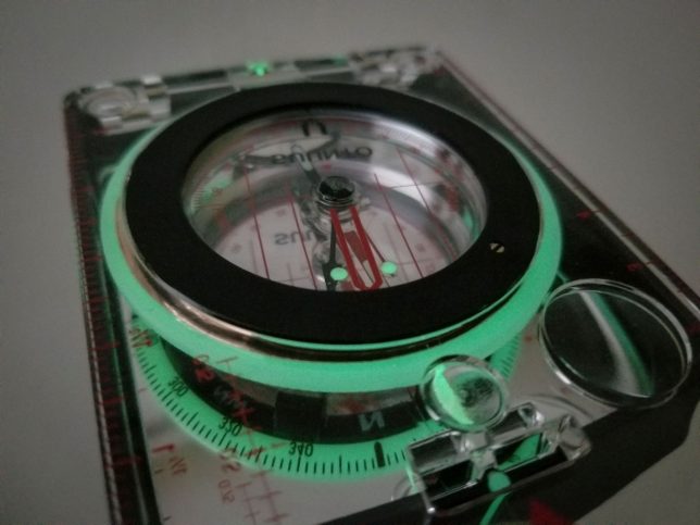 Our Suunto MC-2G compass glows in the dark.