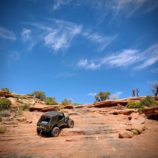 Jeep on Metal Masher trail in Moab, UT