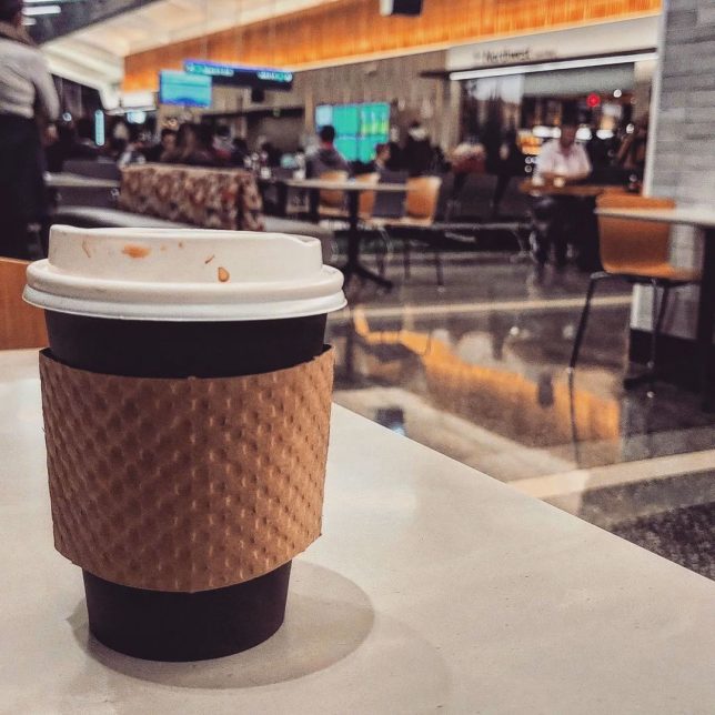 Coffee cup at Portland International Airport