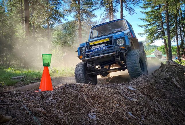 A Suzuki Samurai on the NW Overland  Rally Trophy Challenge course. 
