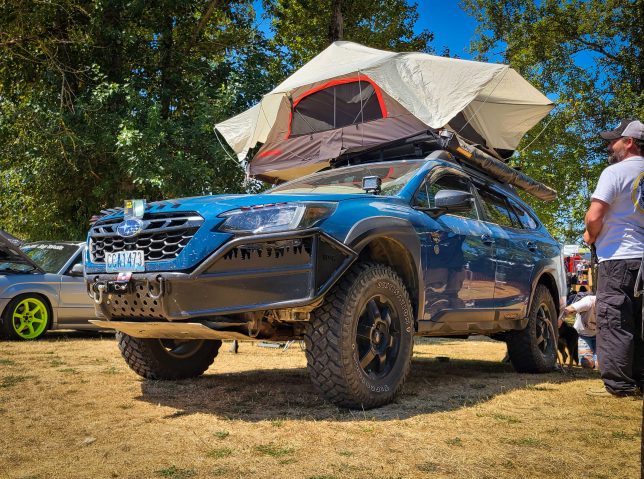 Massively lifted Subaru Outback Wilderness at Big Northwest Meet 2023