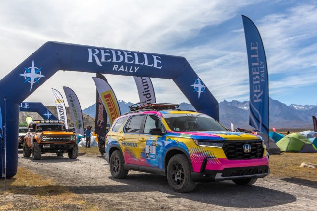 The daily start line at the 2023 Rebelle Rally. 