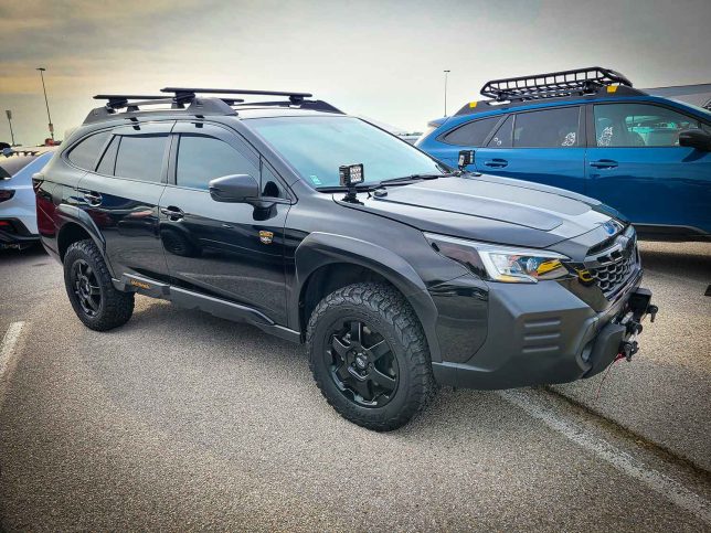 Lifted Subaru Outback Wilderness at Subiefest Texas 2023.