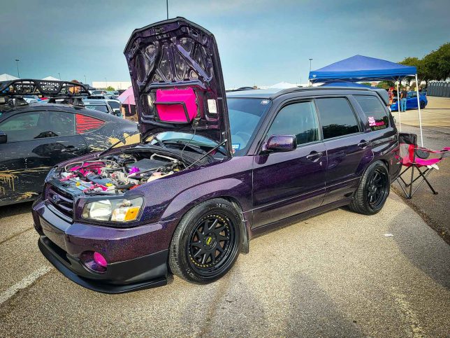 Glittery Subaru Forester at Subiefest Texas 2023.