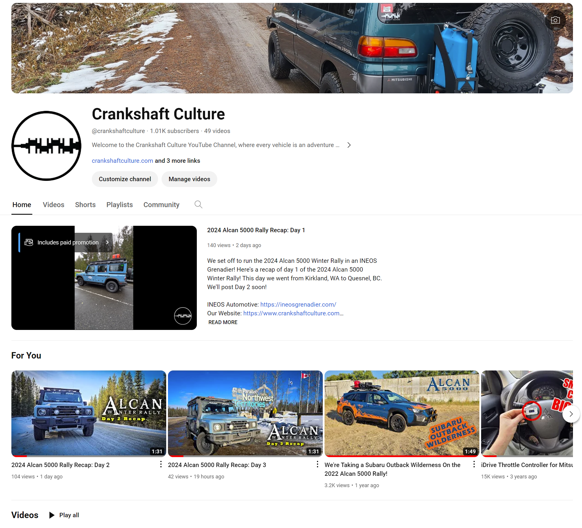 Crankshaft Culture YouTube Channel