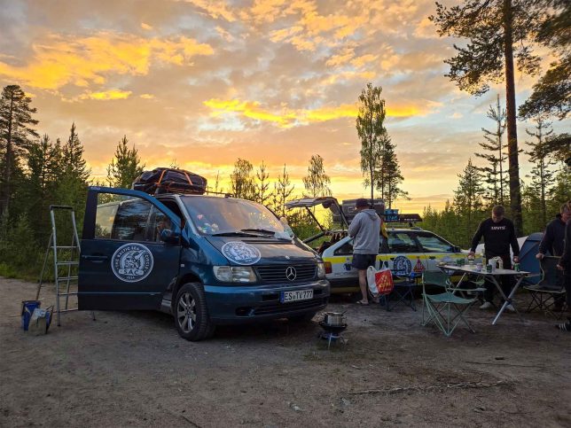 Wild camping in Finland on the 2024 Baltic Sea Circle Rally. 