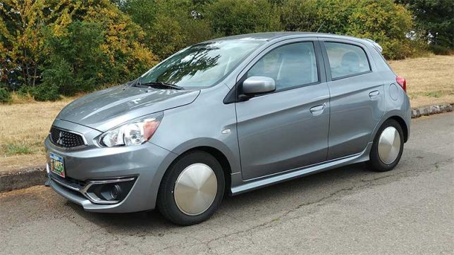 2017 Mitsubishi Mirage on moon discs