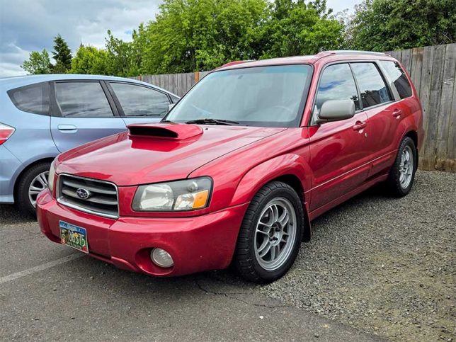 2005 Subaru Forester XT on a road rally