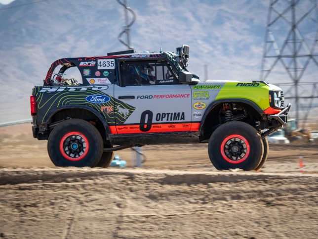 Bailey Campbell racing a Ford Bronco at the 2025 Mint 400.