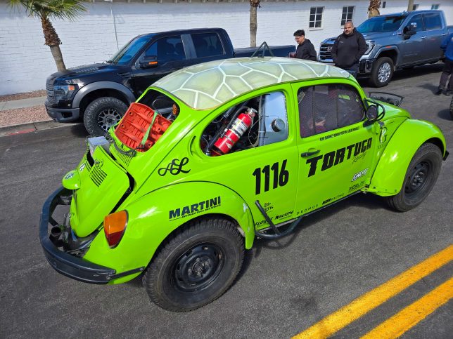 The Tortuga Class 11 Volkswagen Bug at Tech during the 2025 Mint 400.