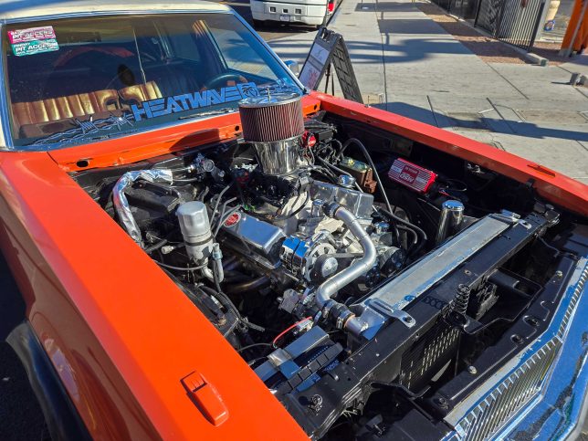 Big V8 engine installed into a 1970s Cadillac 4x4.