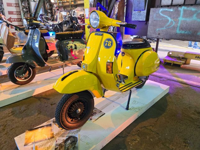 Vespa scooter in yellow