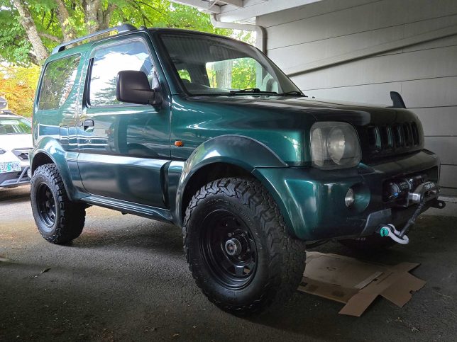 1998 Suzuki Jimny Wide parked in our carport.