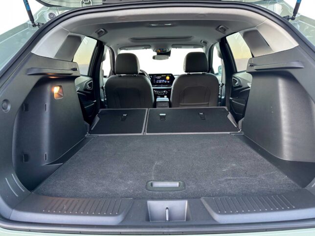2025 Chevrolet Trax ACTIV interior with seats folded down. Photo by John Faulkner