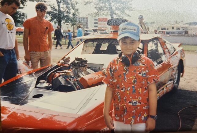 Andy Lilienthal at the 1986 NHRA Quaker State Northstar Nationals at Brainard International Raceway.
