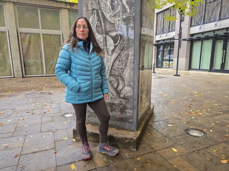 Mercedes wearing the Simond Women's MT500 Hooded Down Puffer Jacket