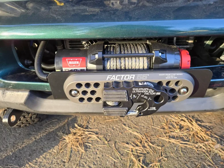 WARN R60-S winch, Factor 55 Short Drum Comp Fairlead, and UltraHook XTV