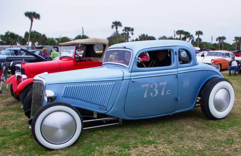 Classic land-speed hot rod on Moon discs.