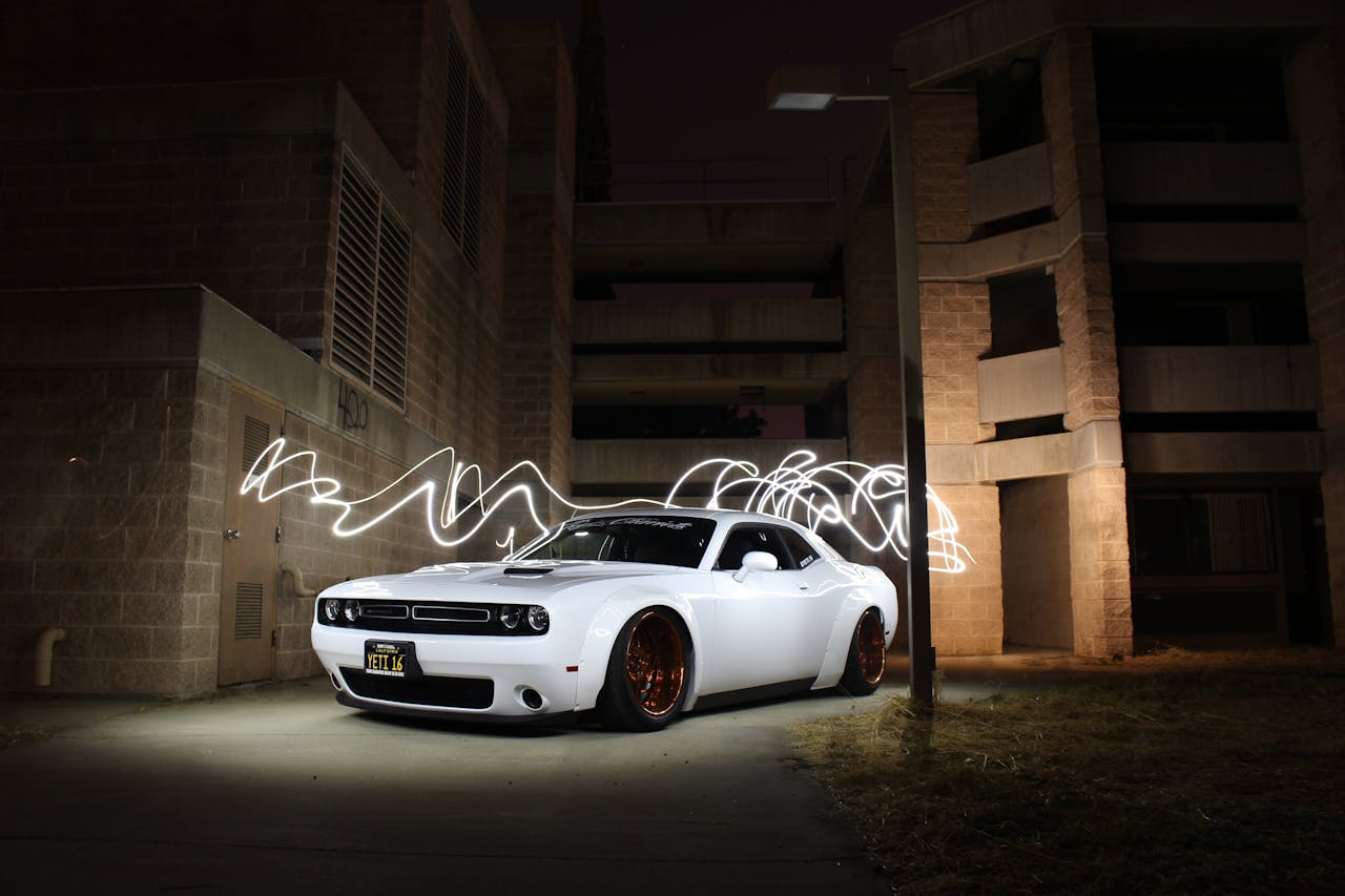 Custom widebody White Dodge Challenger