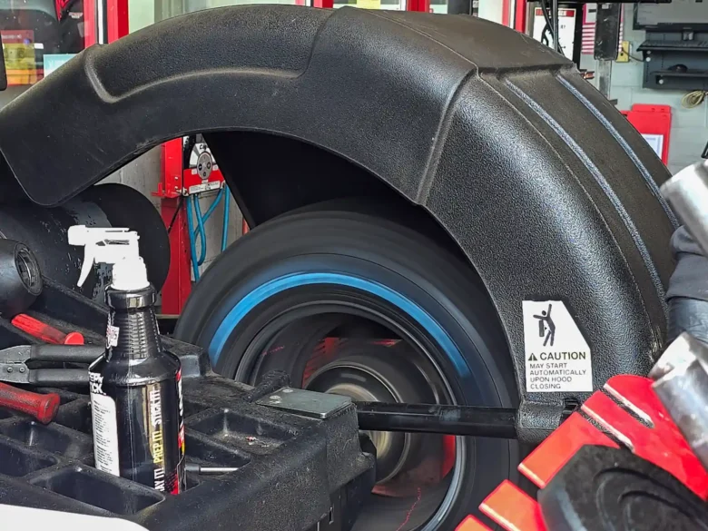 Balancing our 215/75/15 BFGoodrich KO3 tires.