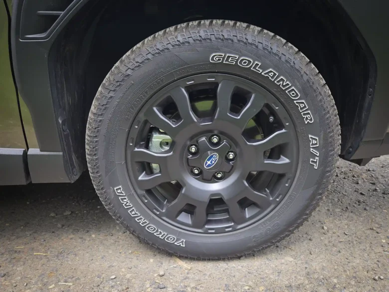 235/60R17 Yokohama Geolandar G015 all-terrain tire on a Subaru Forester Wilderness