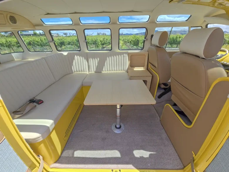 Kindred EV Bus rear seating area