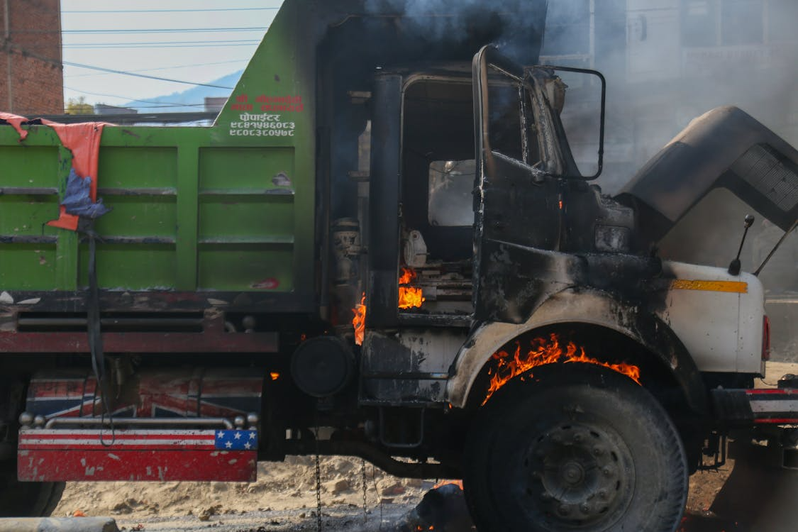 truck on fire
